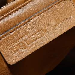 Pre Owned Alexander McQueen Yellow Eel Leather Medium De Manta Clutch