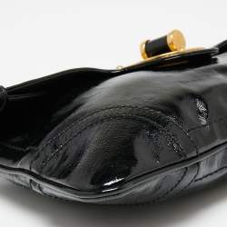 Pre Owned Alexander McQueen Black Patent Leather Flap Clutch