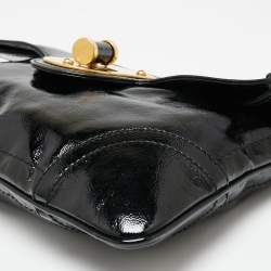 Pre Owned Alexander McQueen Black Patent Leather Flap Clutch