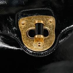 Pre Owned Alexander McQueen Black Patent Leather Flap Clutch