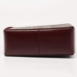 Pre Owned Alexander McQueen Burgundy Python Embossed Leather Box Shoulder Bag