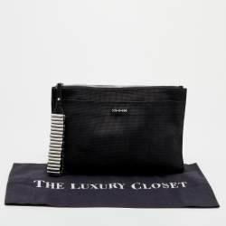 Pre Owned Alexander McQueen Black Nubuck Leather Wristlet Clutch