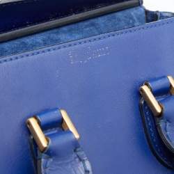 Pre Owned Alexander McQueen Blue Leather Mini Heroine Bag