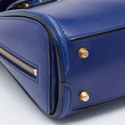 Pre Owned Alexander McQueen Blue Leather Mini Heroine Bag