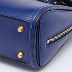 Pre Owned Alexander McQueen Blue Leather Mini Heroine Bag
