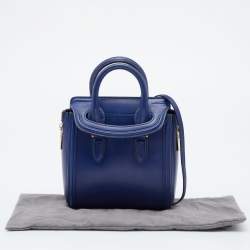 Pre Owned Alexander McQueen Blue Leather Mini Heroine Bag