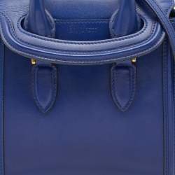 Pre Owned Alexander McQueen Blue Leather Mini Heroine Bag