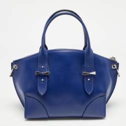Alexander McQueen Blue Leather Small Legend Tote