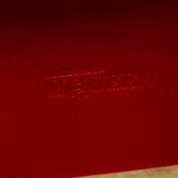 Pre Owned Alexander McQueen Red Leather Dagger Skull Box Clutch