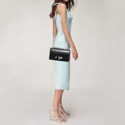 Pre Owned Alexander McQueen Black Leather Knuckle Duster Shoulder Bag