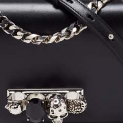 Pre Owned Alexander McQueen Black Leather Knuckle Duster Shoulder Bag