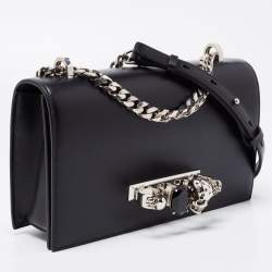 Pre Owned Alexander McQueen Black Leather Knuckle Duster Shoulder Bag