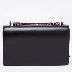 Pre Owned Alexander McQueen Black Leather Knuckle Duster Shoulder Bag