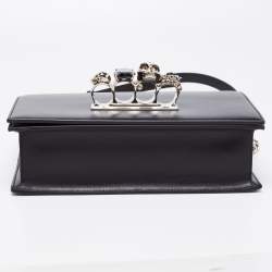 Pre Owned Alexander McQueen Black Leather Knuckle Duster Shoulder Bag