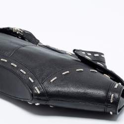 Pre Owned Alexander McQueen Black Leather Studded De Manta Clutch 