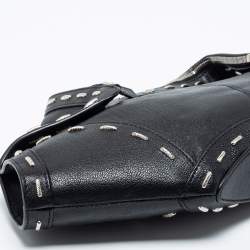 Pre Owned Alexander McQueen Black Leather Studded De Manta Clutch 