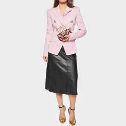 Pre Owned Alexander McQueen Black Satin Floral Embroidered Skull and Unicorn Knuckle Clutch