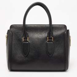 Pre Owned Alexander McQueen Black Leather Medium Heroine Satchel