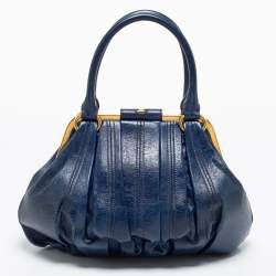 Pre Owned Alexander McQueen Blue Leather Elvie Satchel