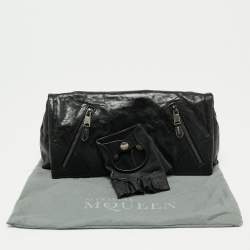 Pre Owned Alexander McQueen Black Leather Faithful Glove Clutch