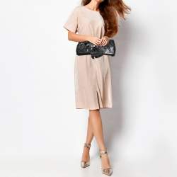 Pre Owned Alexander McQueen Black Leather Faithful Glove Clutch