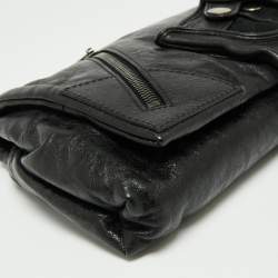 Pre Owned Alexander McQueen Black Leather Faithful Glove Clutch