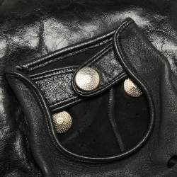 Pre Owned Alexander McQueen Black Leather Faithful Glove Clutch