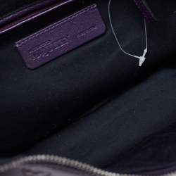 Pre Owned Alexander McQueen Purple Leather Skull De Manta Clutch