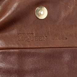 Pre Owned Alexander McQueen Brown Leather Faithful Glove Clutch