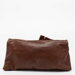 Pre Owned Alexander McQueen Brown Leather Faithful Glove Clutch