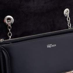 Pre Owned Alexander McQueen Black/Pink Laser Cut Leather Heroine Shoulder Bag