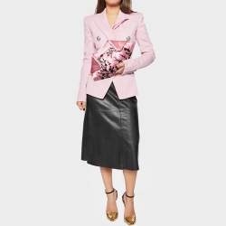 Pre Owned Alexander McQueen Pink Embroidered Satin And Leather Small De Manta Clutch