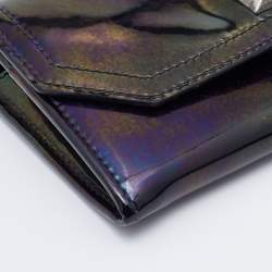 Alexander McQueen Multicolor Holographic Patent Leather Flap Continental Wallet