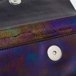 Alexander McQueen Multicolor Holographic Patent Leather Flap Continental Wallet