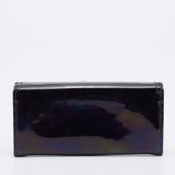 Alexander McQueen Multicolor Holographic Patent Leather Flap Continental Wallet