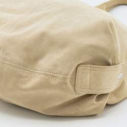 Pre Owned Alexander McQueen Cream Suede Faithful Hobo