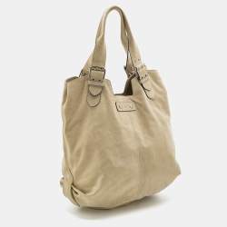 Pre Owned Alexander McQueen Cream Suede Faithful Hobo