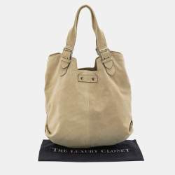 Pre Owned Alexander McQueen Cream Suede Faithful Hobo