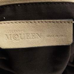 Pre Owned Alexander McQueen Cream Suede Faithful Hobo