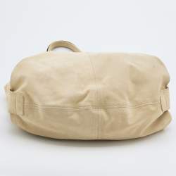 Pre Owned Alexander McQueen Cream Suede Faithful Hobo