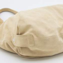 Pre Owned Alexander McQueen Cream Suede Faithful Hobo