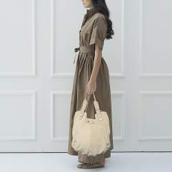 Pre Owned Alexander McQueen Cream Suede Faithful Hobo