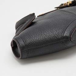 Pre Owned Alexander McQueen Black Leather De Manta Clutch
