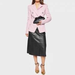 Pre Owned Alexander McQueen Black Leather De Manta Clutch