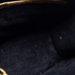 Pre Owned Alexander McQueen Metallic Gold Leather Mini Heroine Chain Crossbody Bag