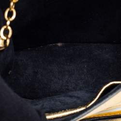 Pre Owned Alexander McQueen Metallic Gold Leather Mini Heroine Chain Crossbody Bag