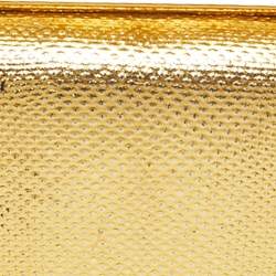 Pre Owned Alexander McQueen Gold Leather Stained Glass Knuckle Duster Clutch