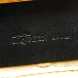 Pre Owned Alexander McQueen Gold Leather Stained Glass Knuckle Duster Clutch