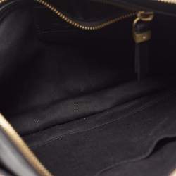 Pre Owned Alexander McQueen Black/Orange Animal Print Leather Clutch