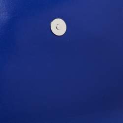 Pre Owned Alexander McQueen Blue Croc Embossed Leather Jewelled Shoulder Bag